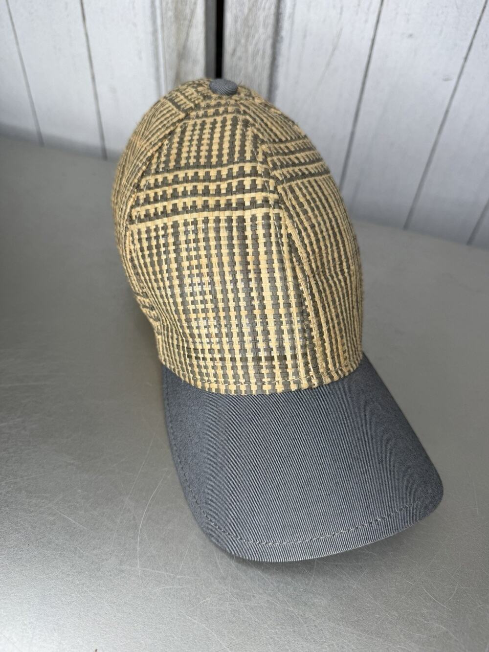 Lululemon Womens Mens OS Festival Hat Woven Straw Baseball Cap Tan Grey